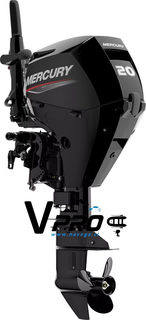 Motor fuera de borda Mercury 20HP 4 tiempos Mando popero pata larga
